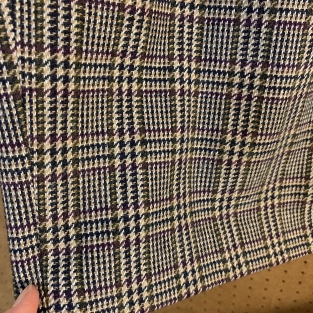 VTG Leslie Fay Wool Midi Skirt Pencil Purple Plaid Academia Preppy Old Money 12 - Picture 3 of 6